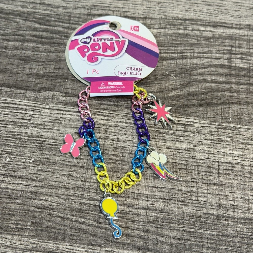 My Little Pony Charm Bracelet Multicolor 2014 Balloons Butterfly Starburst NEW